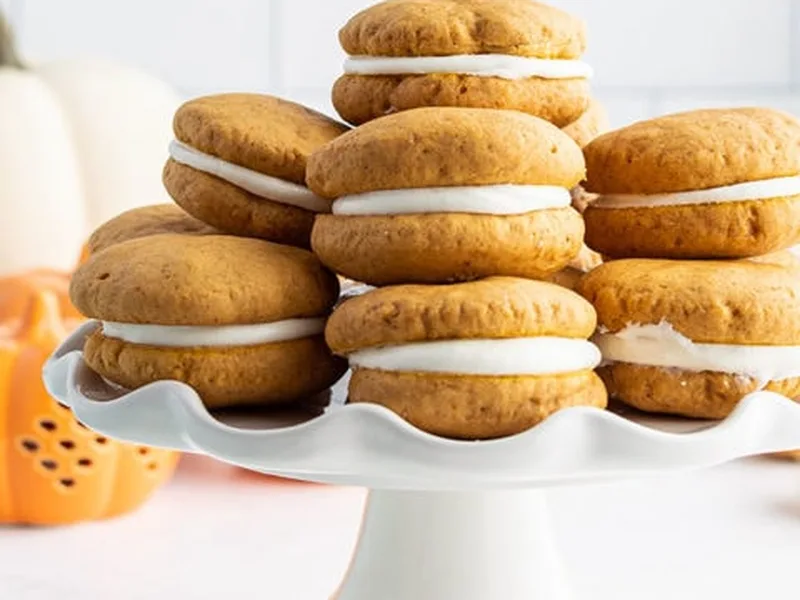 Pumpkin Whoopie Pies with Marshmallow Filling