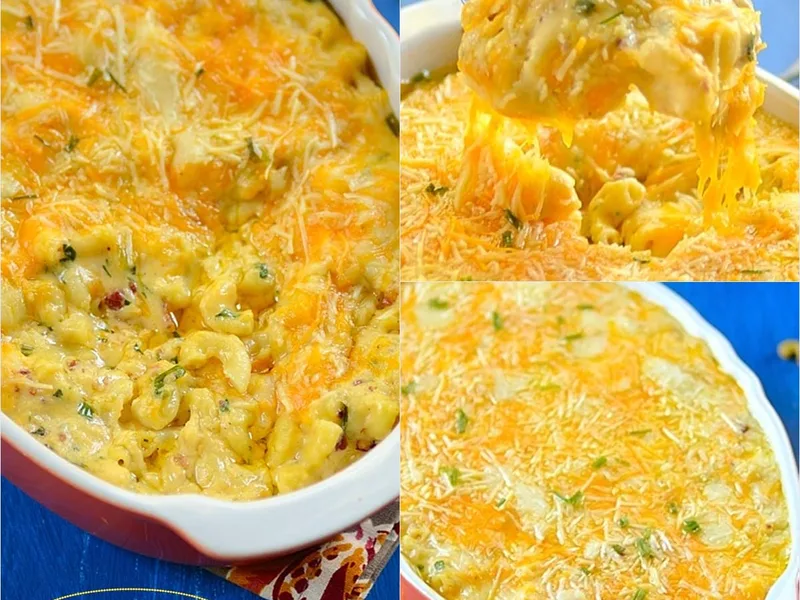 Baked Five Cheese Bacon Carbonara Macaroni