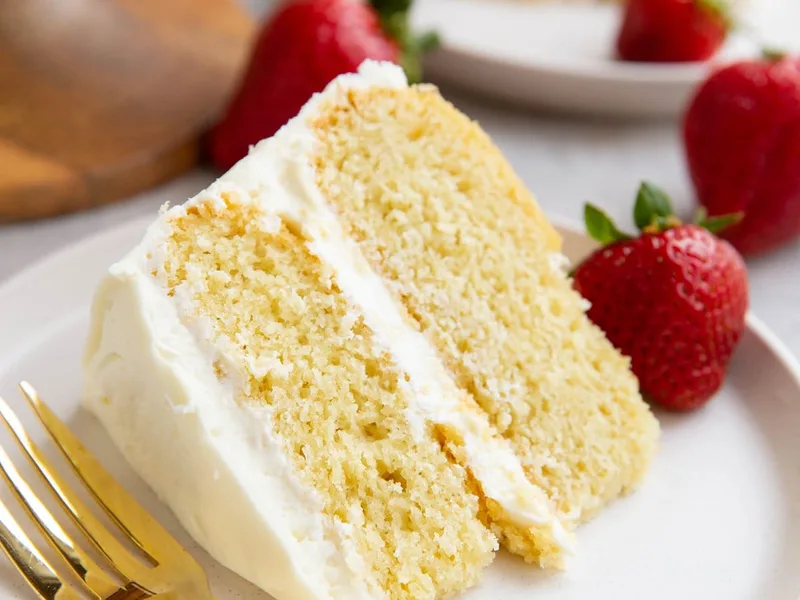 Gluten-Free Vanilla Cake with Coconut Frosting