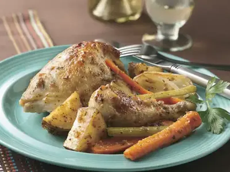 Herb and Garlic Roasted Chicken with Vegetables