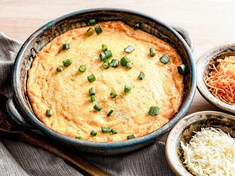 Baked Garlic Cheddar Grits Casserole - Creamy Southern Style