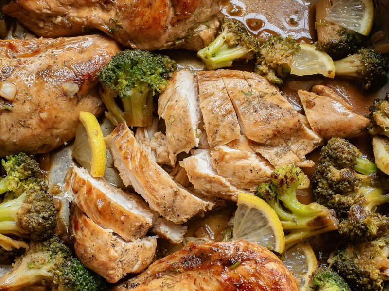 Stovetop Lemon Dill Chicken with Broccoli in Garlic Butter