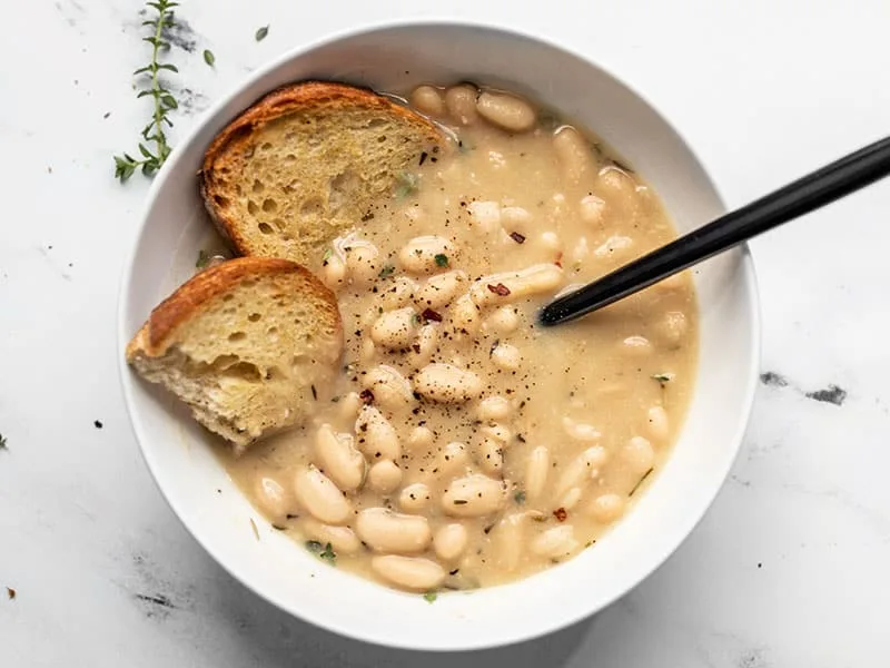 Easy Rosemary Garlic White Bean Soup with Cannellini Beans