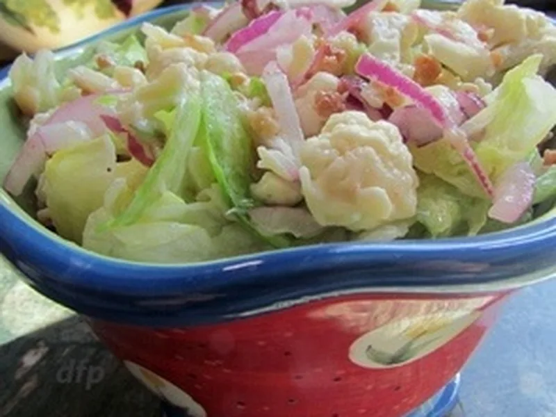 Creamy Cauliflower Bacon Salad with Parmesan