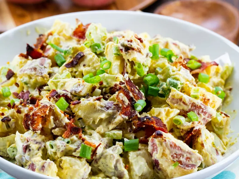 Honey Mustard Potato Salad with Bacon and Celery