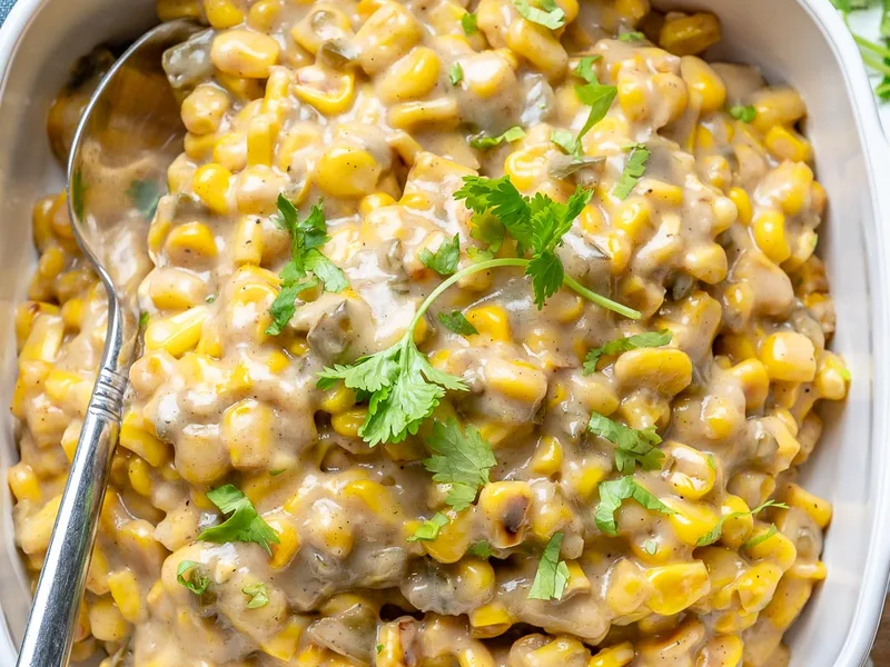 Creamy Coconut Corn Side Dish with Jalapeno and Cumin