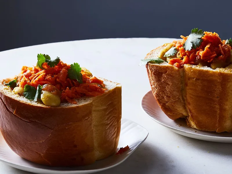 South African Bunny Chow with Butter Bean Curry