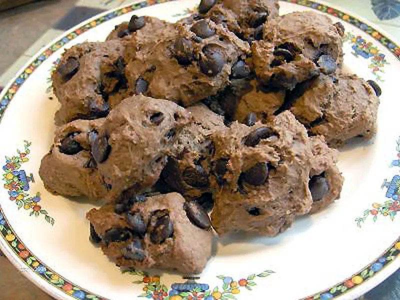 Chocolate Oat Bran Cookies with Chocolate Chips