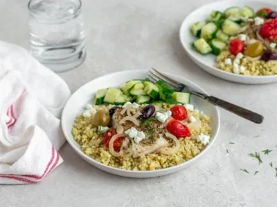 Greek-Style Oven-Baked Cod with Mediterranean Vegetables