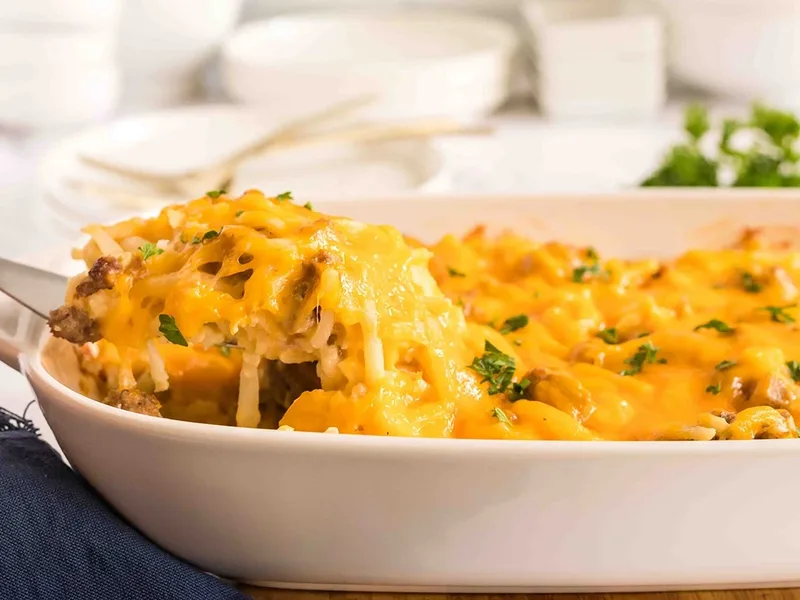 Baked Hashbrown and Sausage Breakfast Casserole