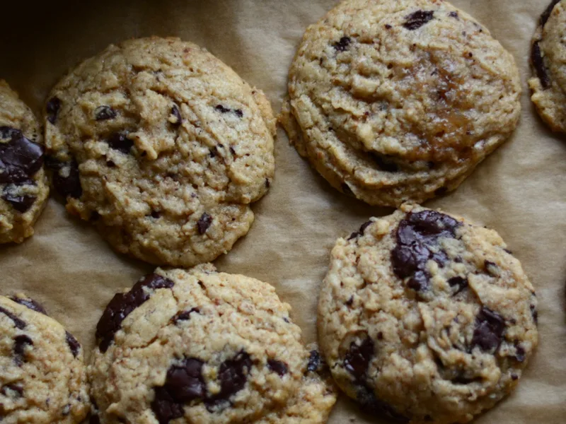 Vegan Chocolate Chip Cookies with Sourdough