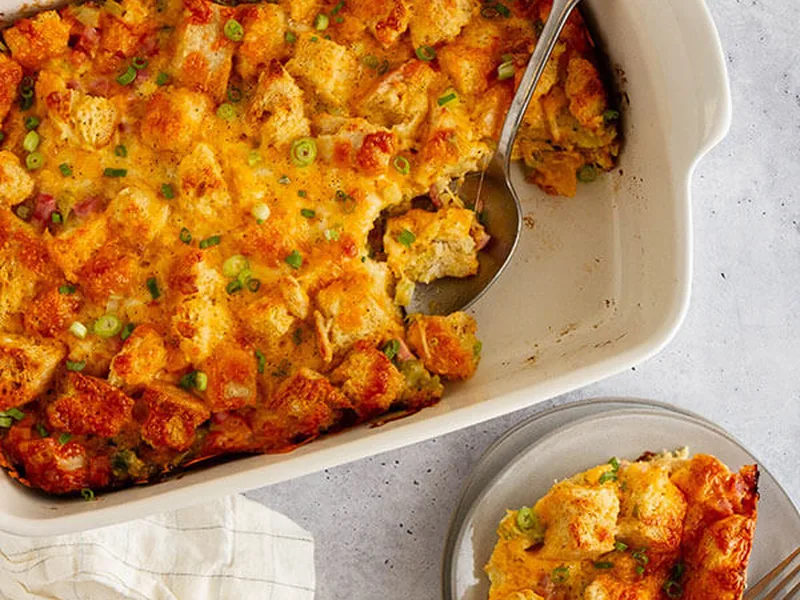 Overnight Ham Cheese Broccoli Strata