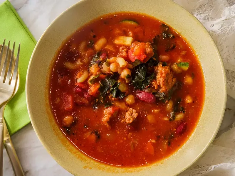 Roasted Tomato Minestrone with Pasta