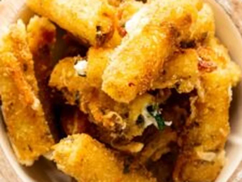 Crispy Cheese-Stuffed Ziti Fritta with Four Cheese Filling