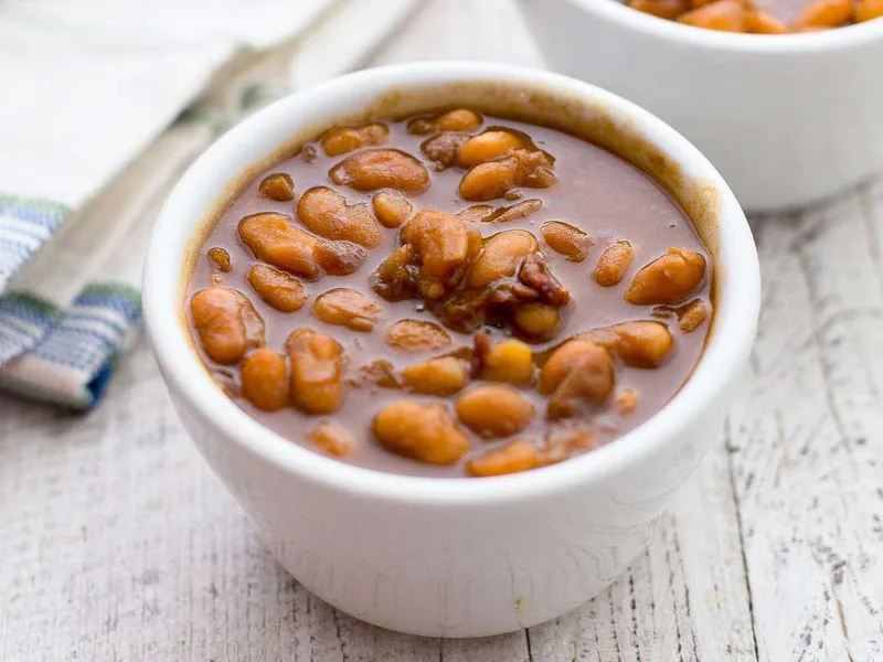 Instant Pot Boston Baked Beans with Molasses and Bacon