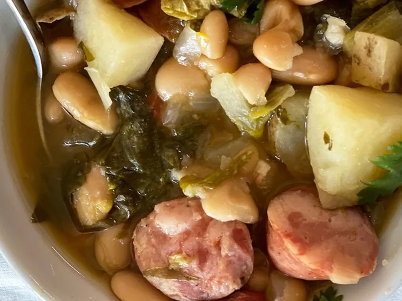 Slow Cooker Portuguese Bean Soup with Sausage
