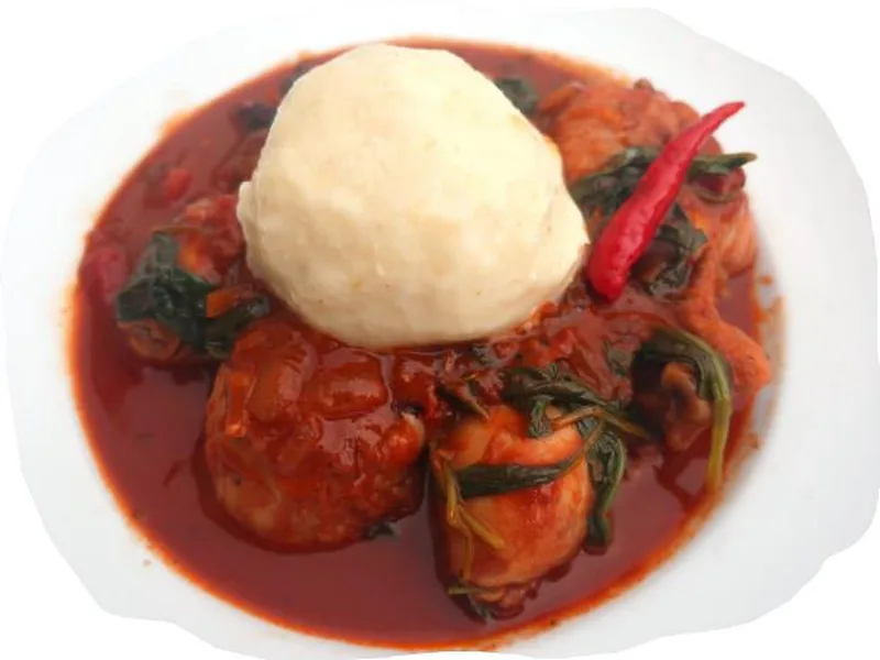 West African Chicken Peanut Stew with Cassava Foo Foo