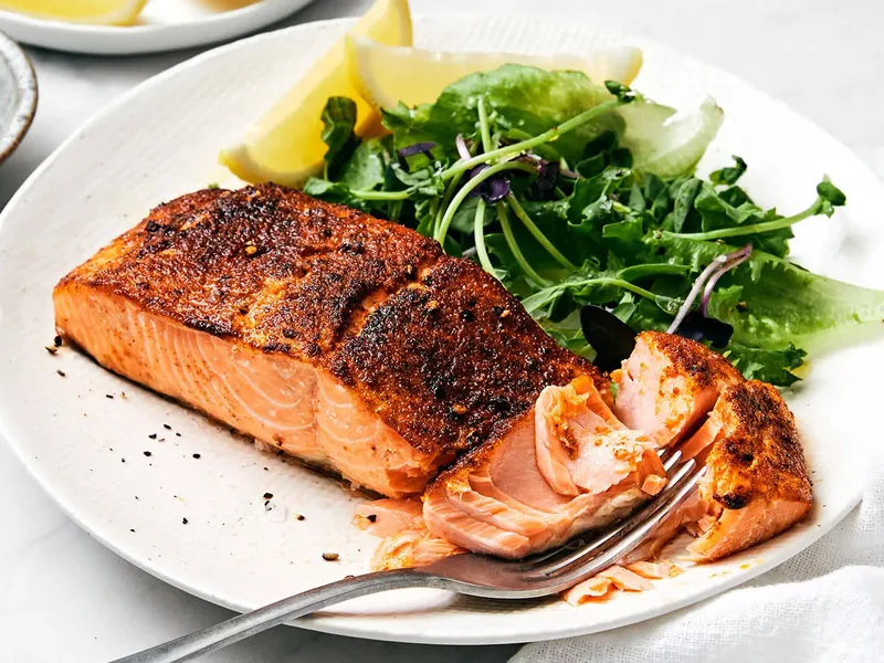 Air Fryer Dijon Mustard Salmon with Paprika