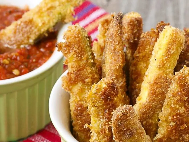 Crispy Baked Panko Zucchini Fries with Italian Seasoning
