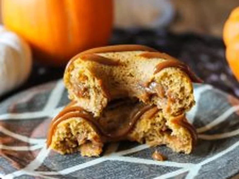 Pumpkin Dulce De Leche Baked Doughnuts with Cinnamon Spice