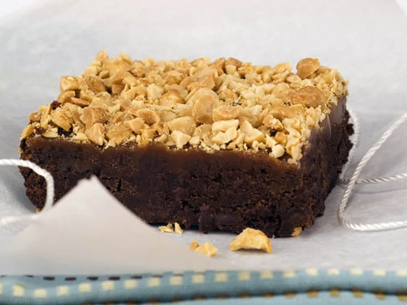 Gluten Free Sweet Salty Chocolate Peanut Brownies