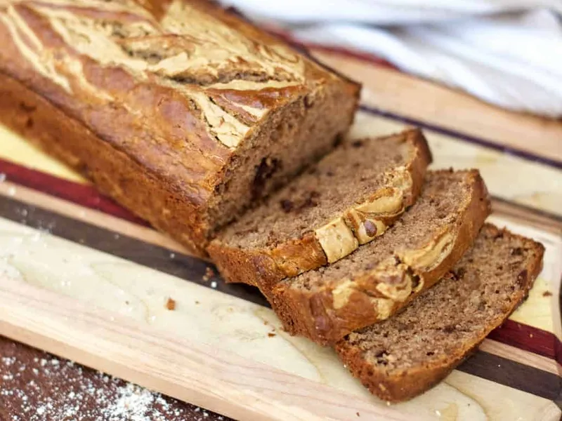 Chocolate Hazelnut Peanut Butter Banana Bread Recipe