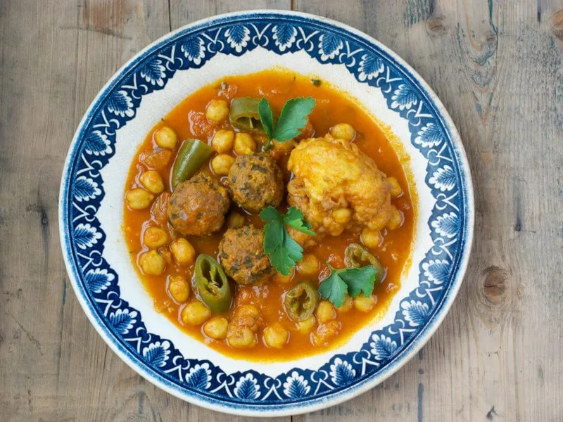 Tunisian Cauliflower Fritters with Meatballs