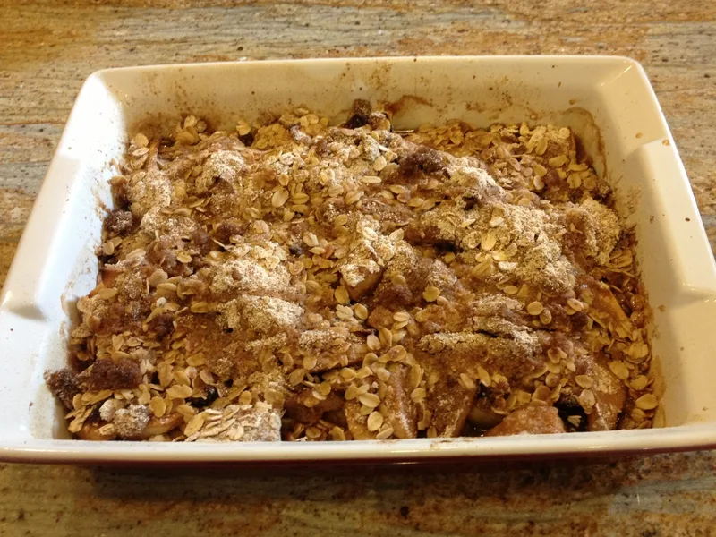 Maple Apple Oatmeal Crisp with Cranberries