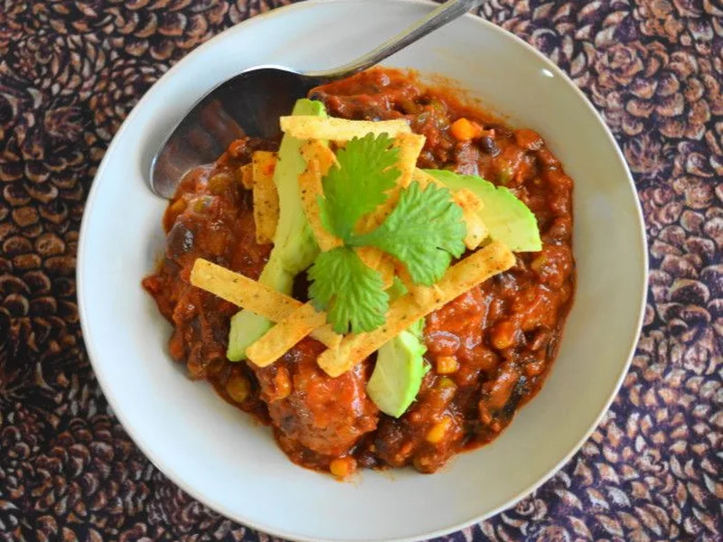 Mexican Turkey Meatball Soup with Cilantro