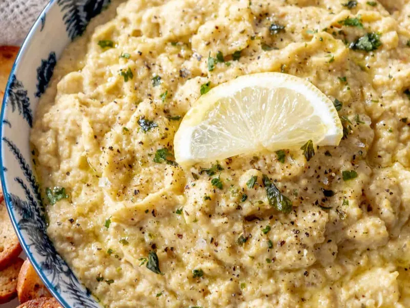 Roasted Lemon Artichoke Chickpea Dip