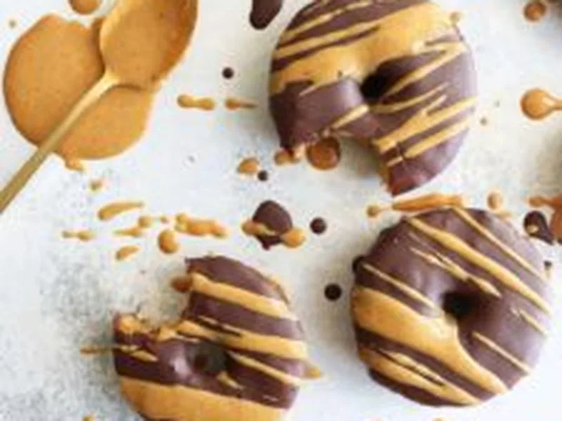 Cakey Chocolate Peanut Butter Donuts with Almond Flour