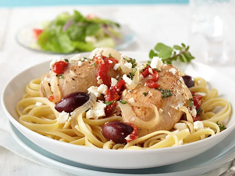 Instant Pot Greek Chicken with Lemon Linguine