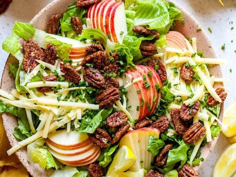 Apple Pecan Salad with Creamy Lemon Dressing