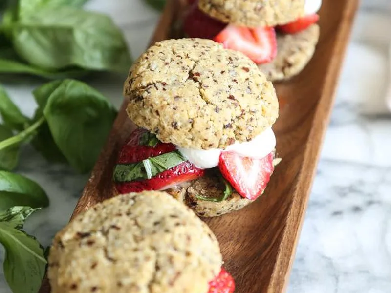 Gluten-Free Hazelnut Shortcakes with Strawberry-Basil Compote