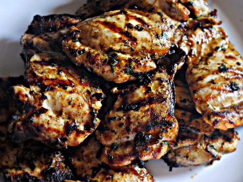 Beer Marinated Chicken Thighs with Ancho Spice