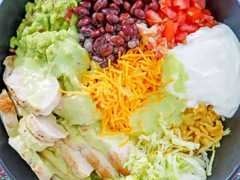 Taco Bell Power Bowl with Avocado Ranch and Seasoned Chicken