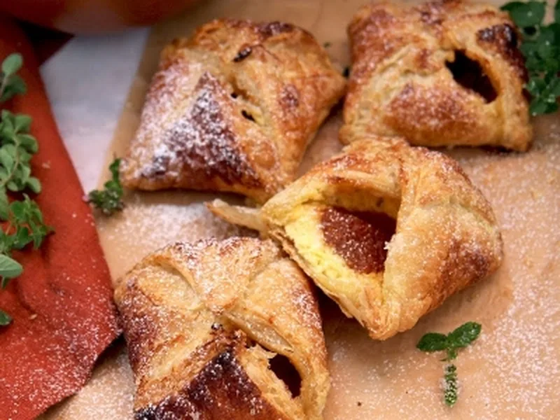 Apple Butter Cream Cheese Puff Pastry Danishes
