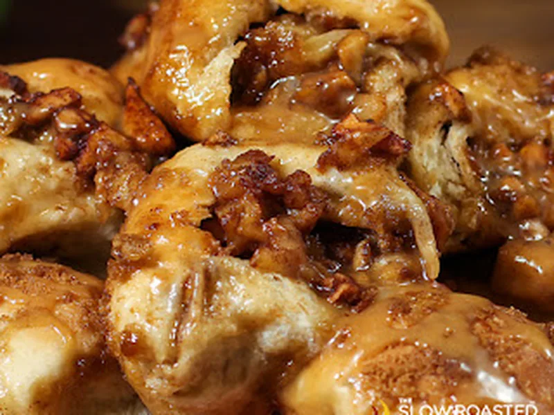 Caramel Apple Pie Bombs with Frozen Dinner Roll Dough