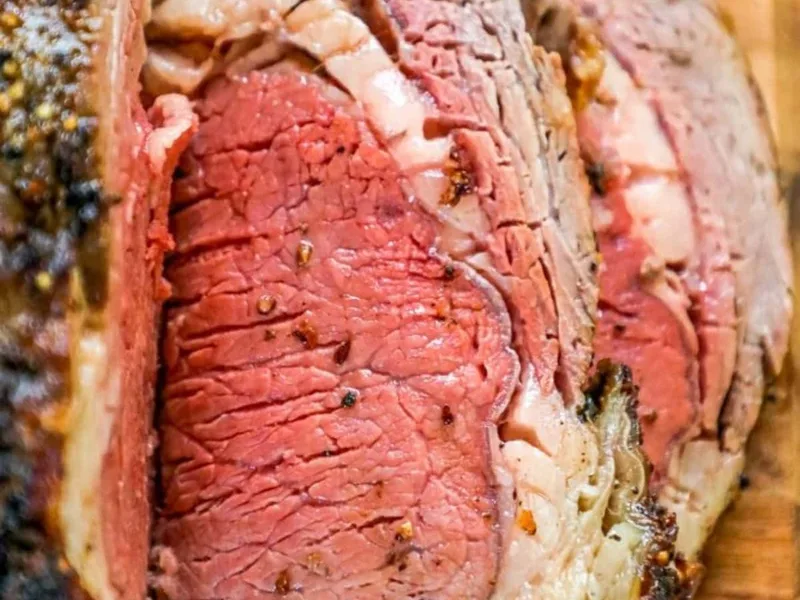 High-Heat Seared Ribeye Roast with Garlic Herb Crust