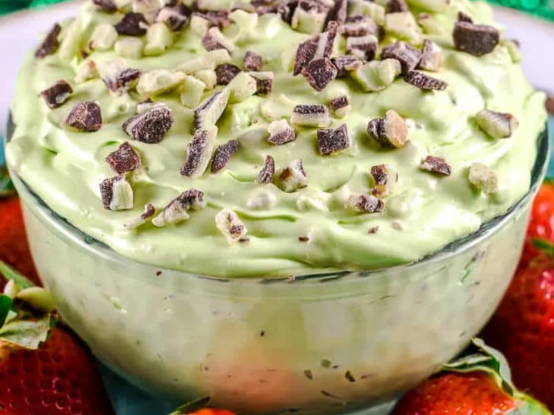 Mint Chocolate Cheesecake Dip with Creme de Menthe