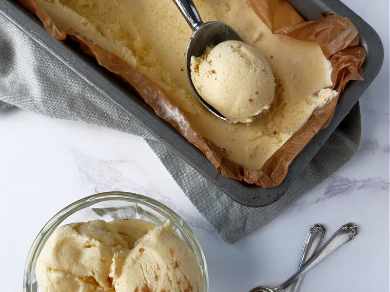 Homemade Vanilla Ice Cream with Egg Custard Base