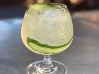Gin Cocktail with Basil Cucumber Cordial