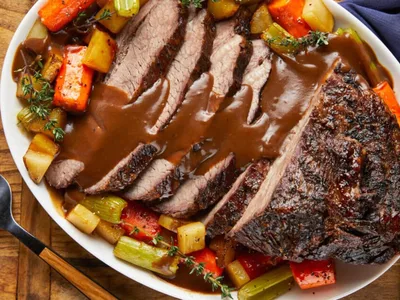 Oven-Roasted Brisket with Gravy in Roasting Bag