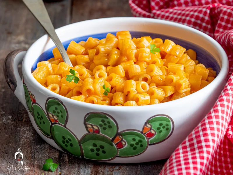 Sicilian Pasta and Potato Soup with Caciocavallo