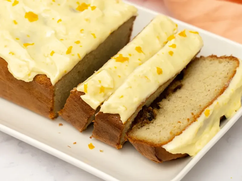 Keto Orange Cream Almond Cake with Cranberries
