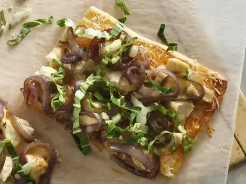 Sweet and Spicy Chicken Flatbread with Orange Marmalade