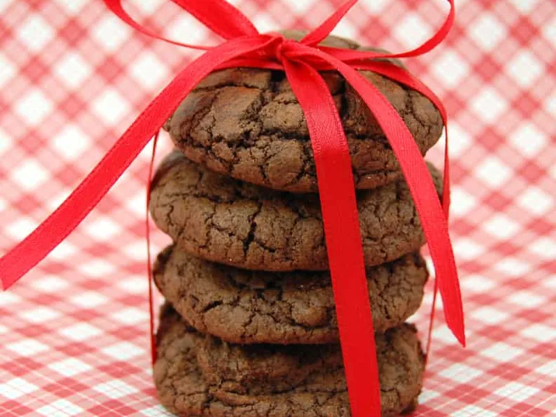 Thick Chewy Double Chocolate Cookies with Coffee