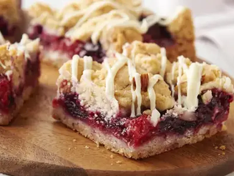 Mixed Berry Crumble Cookie Bars with Oat Streusel Topping