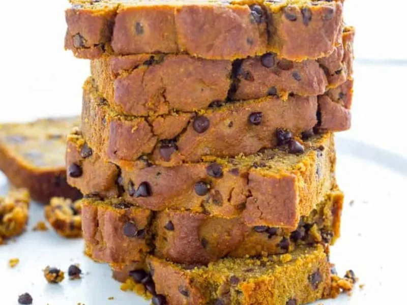 Healthy Pumpkin Chocolate Chip Bread with Whole Wheat