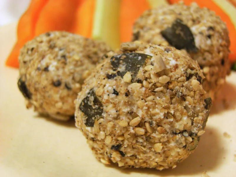 Seed-Crusted Cream Cheese Balls